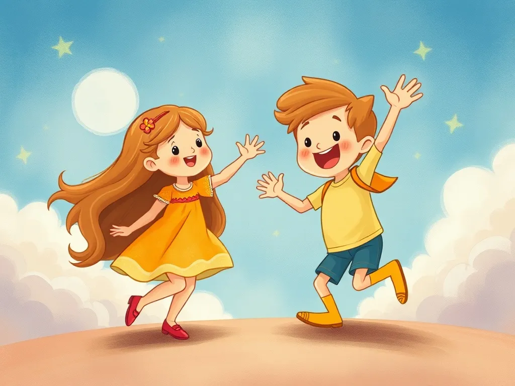 The Dancing Giant's Tiny Friend - Melody and Finn practicing cloud-dancing together