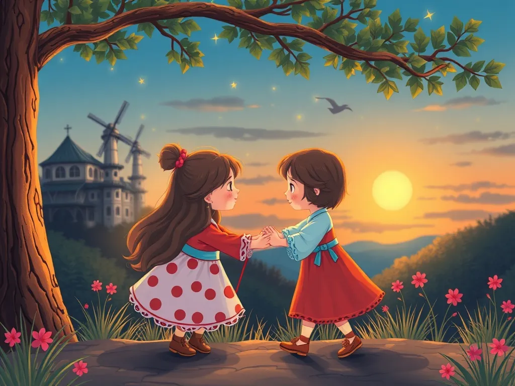 The Dancing Library Cat's Twilight Tale - Friends taking a twilight bow together