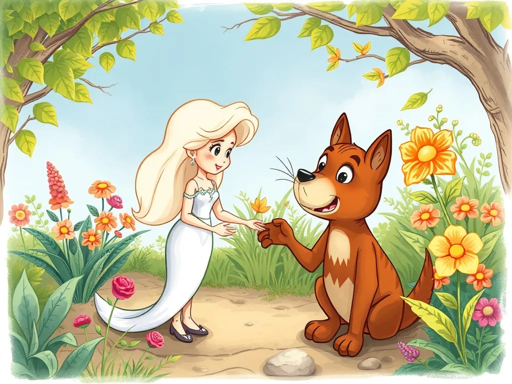 The Fox Who Found a Friend in Feathers - Pearl and Rusty's first meeting in garden