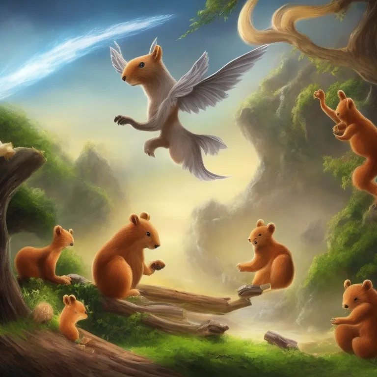 Illustration: Animals Clear the Tipped Logs