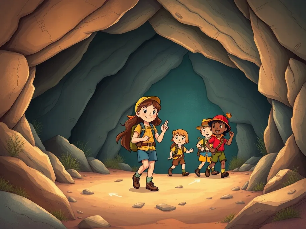 The Jungle's Hidden Truth - Maya leading rescue team through cave with her chalk arrows visible