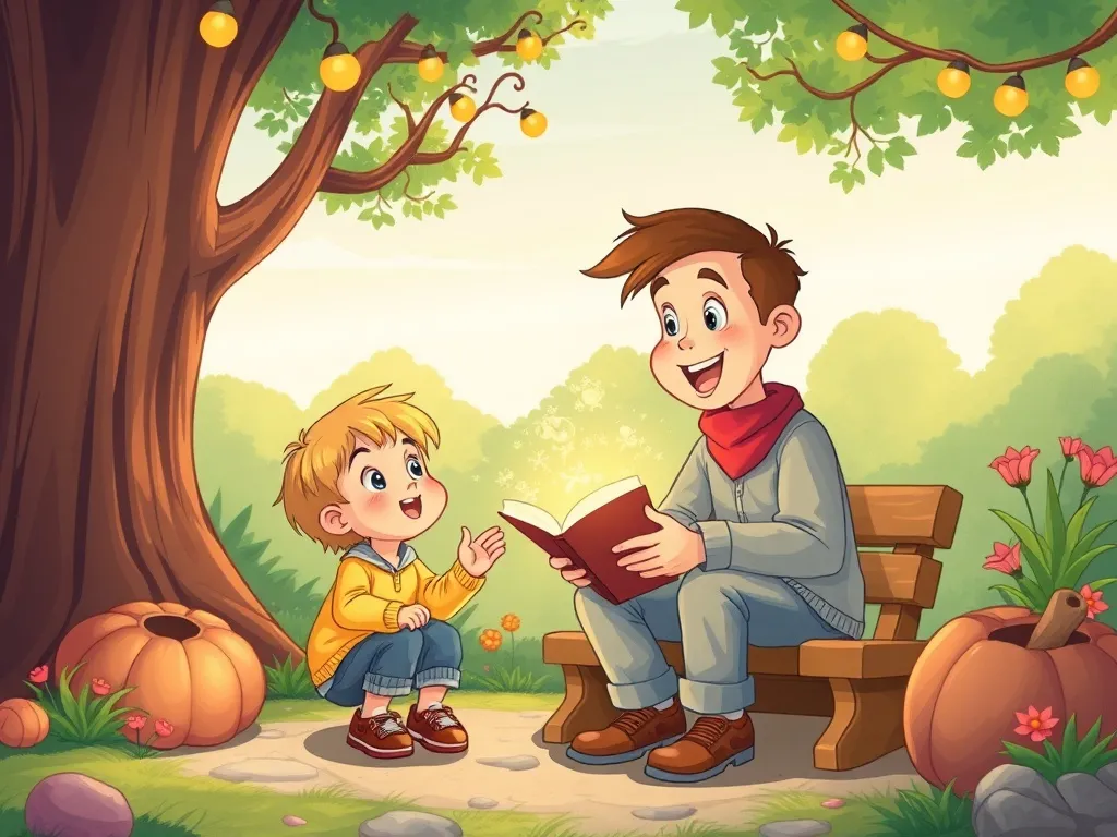 The Keeper of Park Magic - Oliver teaching younger children about park magic