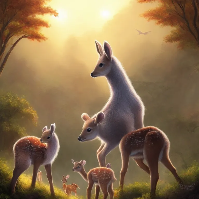 Illustration: The Little Deer Practices in the Forest