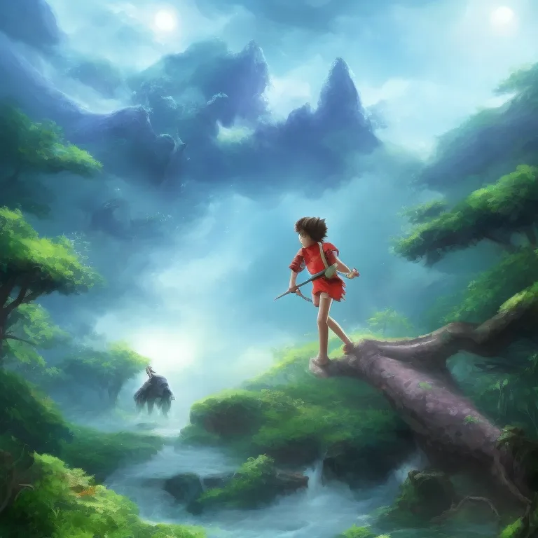 Illustration: Max Finds a Safe Place to Cross the Stream