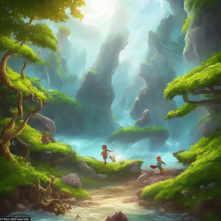 Illustration: Crossing the Stream and Walking Steep Hills