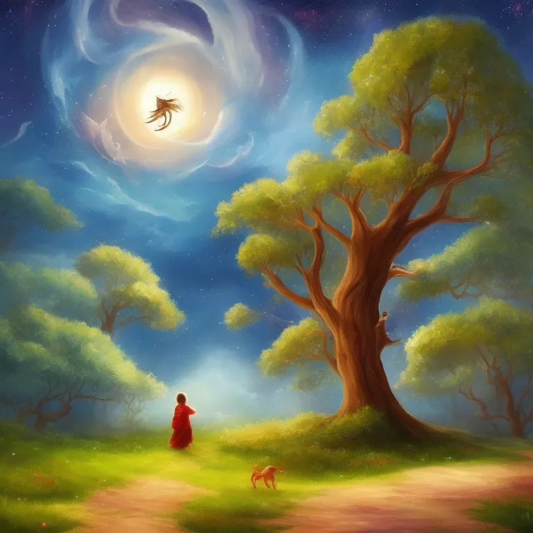 Illustration: The Tree and Animals Share Stories