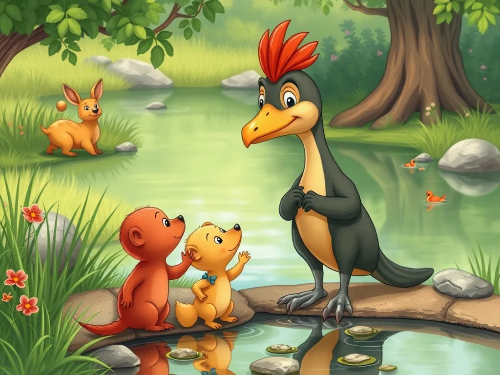 The Musical Crystal Cave - Tiko teaching young animals by the pond
