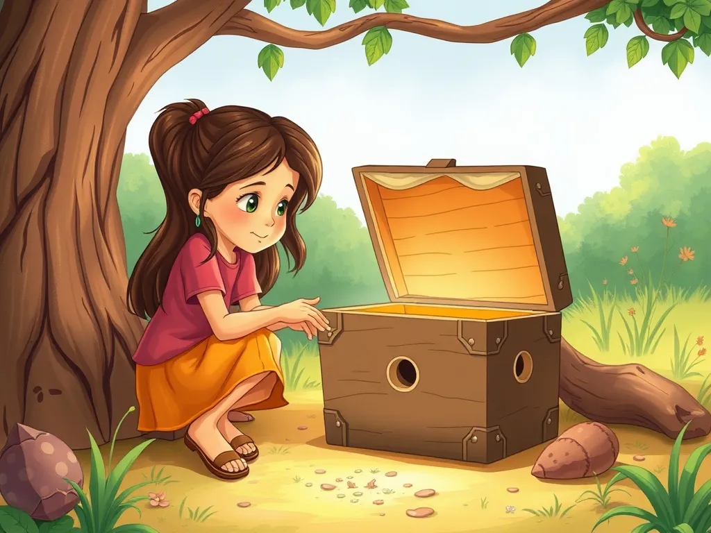 The Mystery of the Moving Box - Maya crouched by open trunk examining mysterious box with air holes