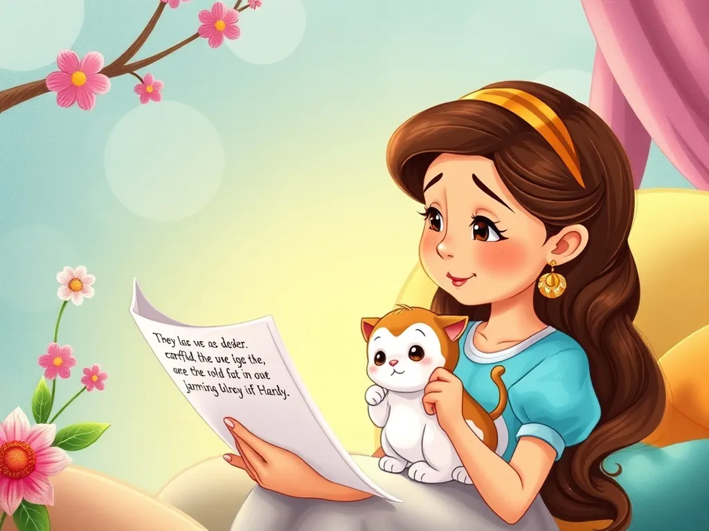 The Mystery of the Moving Box - Maya reading Jasmine's tearful note while holding tiny purring kitten