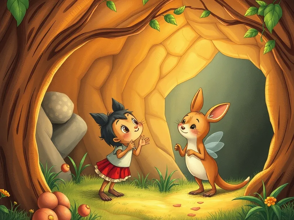 The Navigator and the Glowing Map - Maya and Pip disagreeing at the branching tunnels
