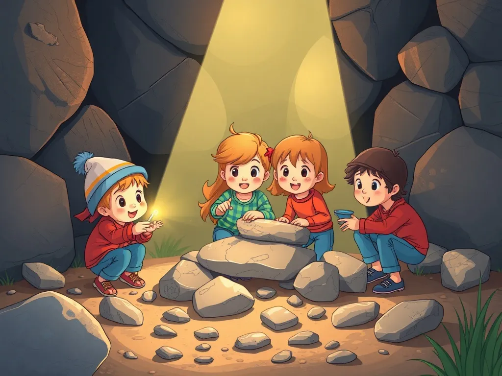 The Navigator's Choice - Group working together moving stones by headlamp light