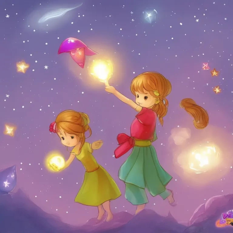 Illustration: Lily Places Glow Stars on the Ceiling
