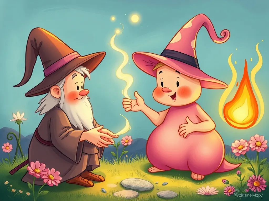 The Petal-Breathing Dragon of Willow Park - Pip teaching wizards about petal-breathing magic