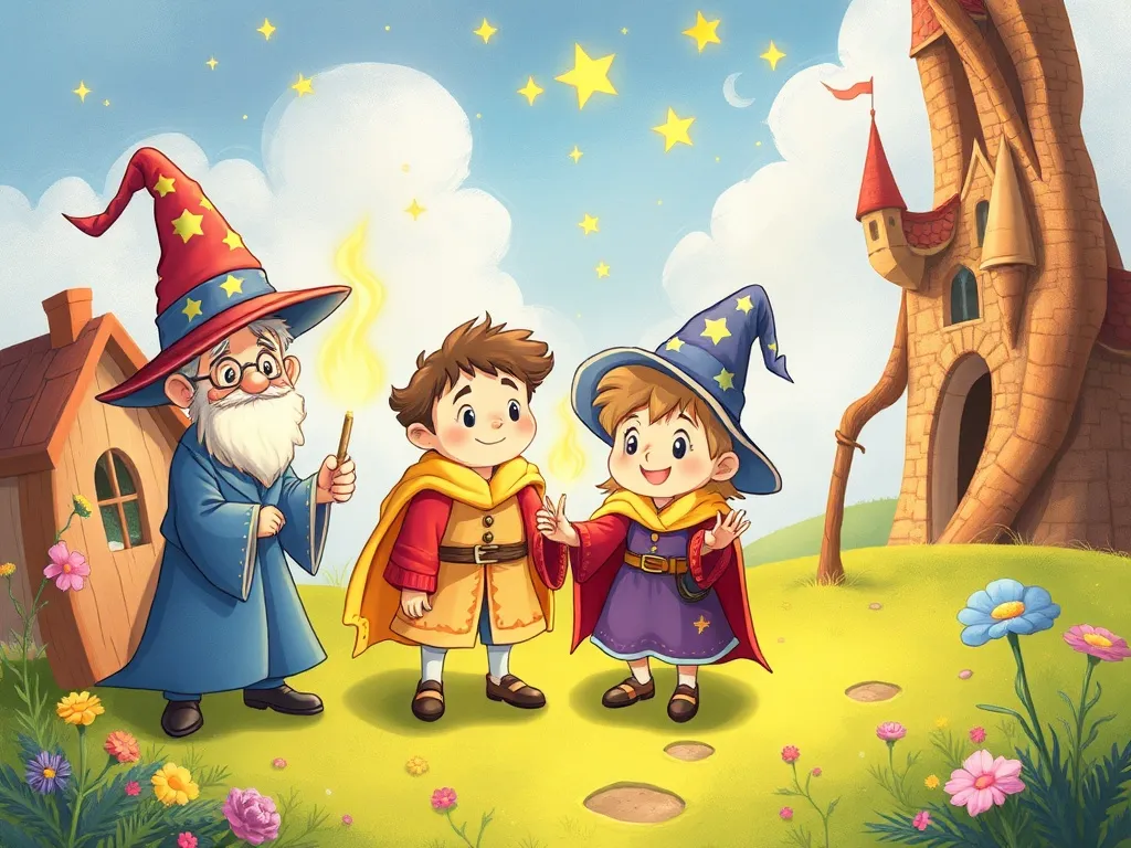 The Petal-Breathing Dragon of Willow Park - Pip and wizard friends creating combination magic