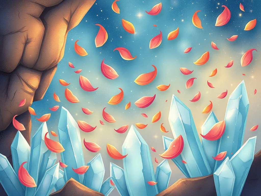 The Petal-Breathing Dragon's Song - Petals landing on crystals making music