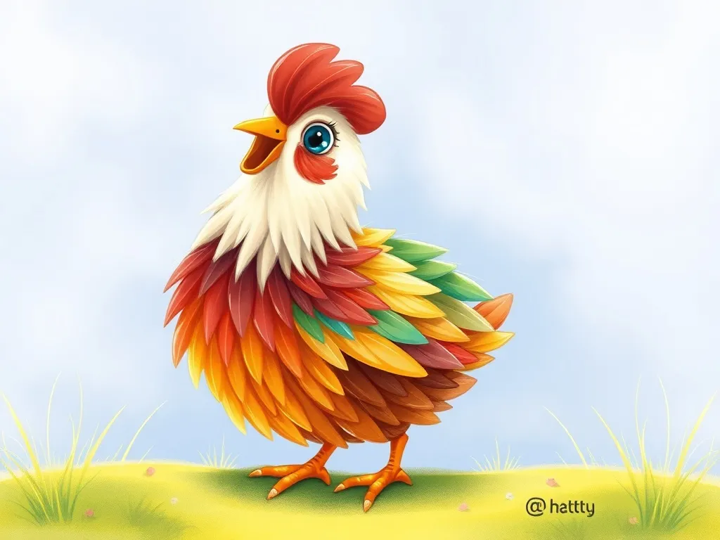 The Phoenix Who Found Her Sparkle - Pip's feathers transforming into rainbow colors