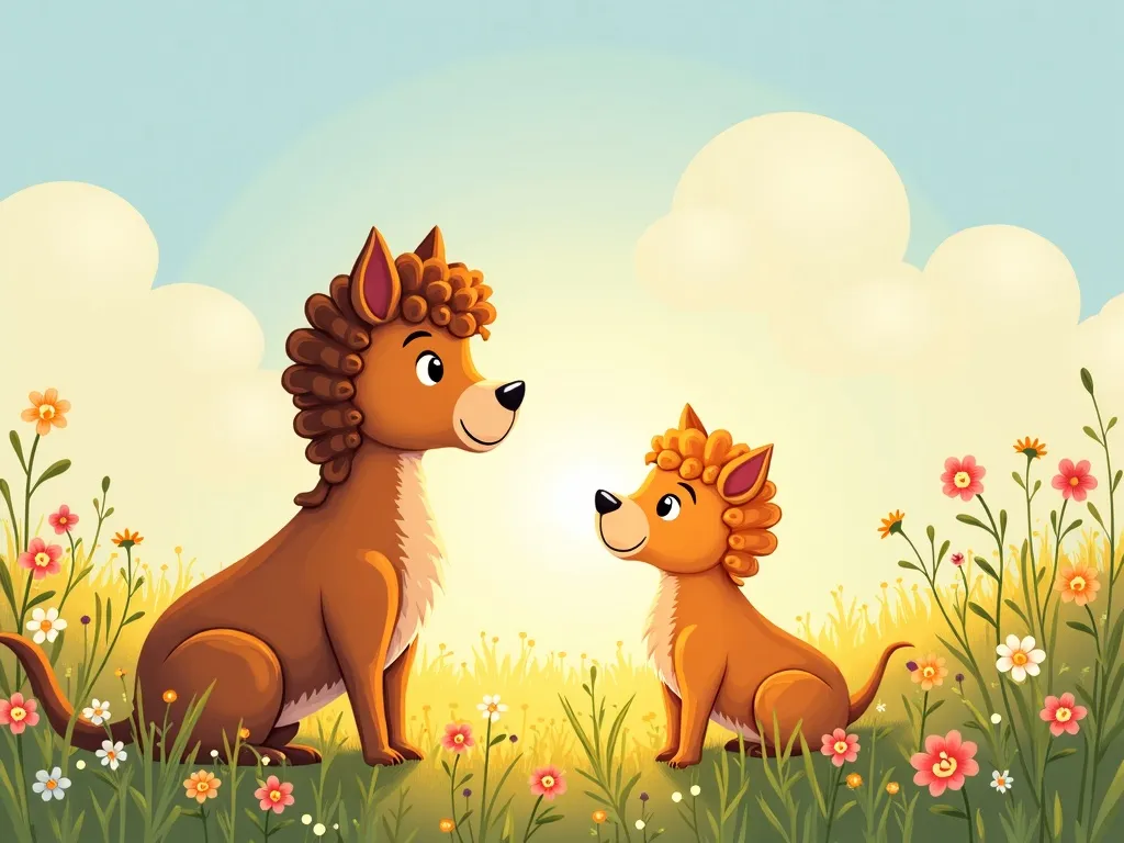 The Question in the Sparklewood - Pip and Luna practicing questions in meadow