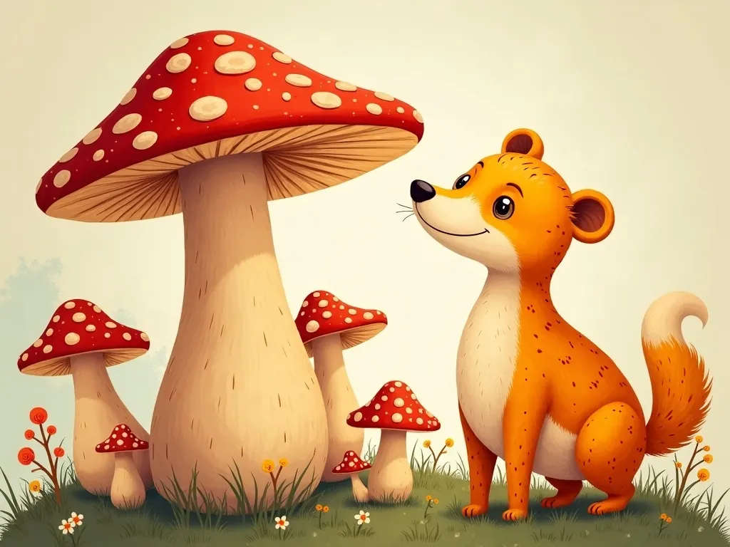 The Questioning Phoenix's Quest - Pip and Hoot studying mushroom patterns