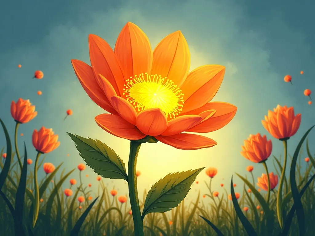 The Quiet Question-Keeper - Flower glowing and growing as Pip asks questions