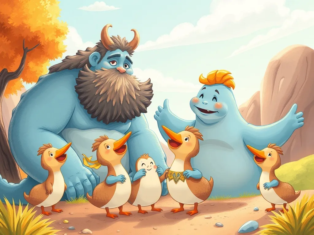 The Rainbow Bridge Guardian - Giants and Waddles playing together harmoniously