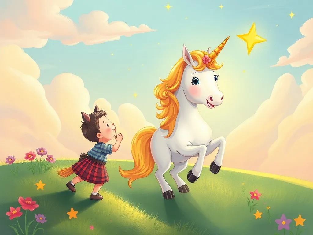 The Rainbow Bridge of Questions - Pip approaching Star the unicorn