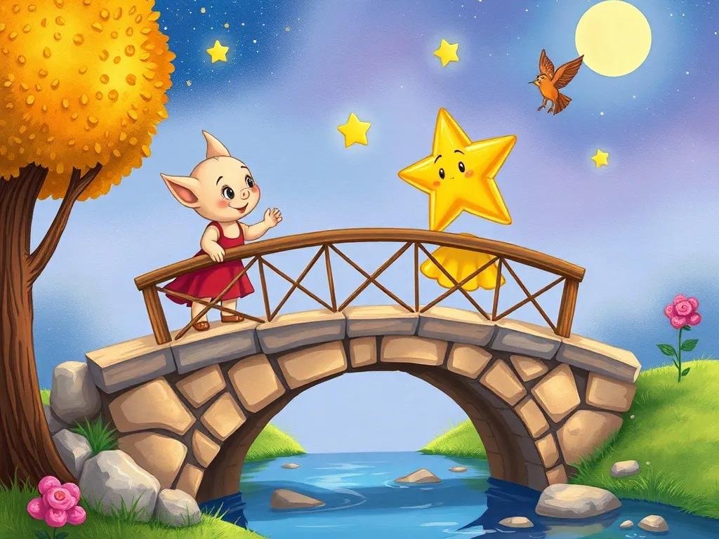 The Rainbow Bridge of Questions - Pip and Star crossing bridge together