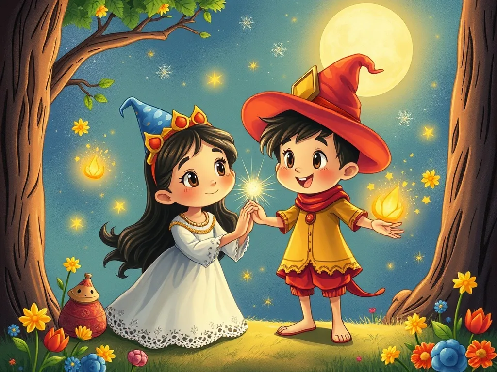 The Rainbow Unicorn's Garden Question - Luna and Felix combining their magic