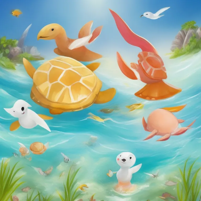 Illustration: Turtle Keeps the Friends Back from the Baby Seal