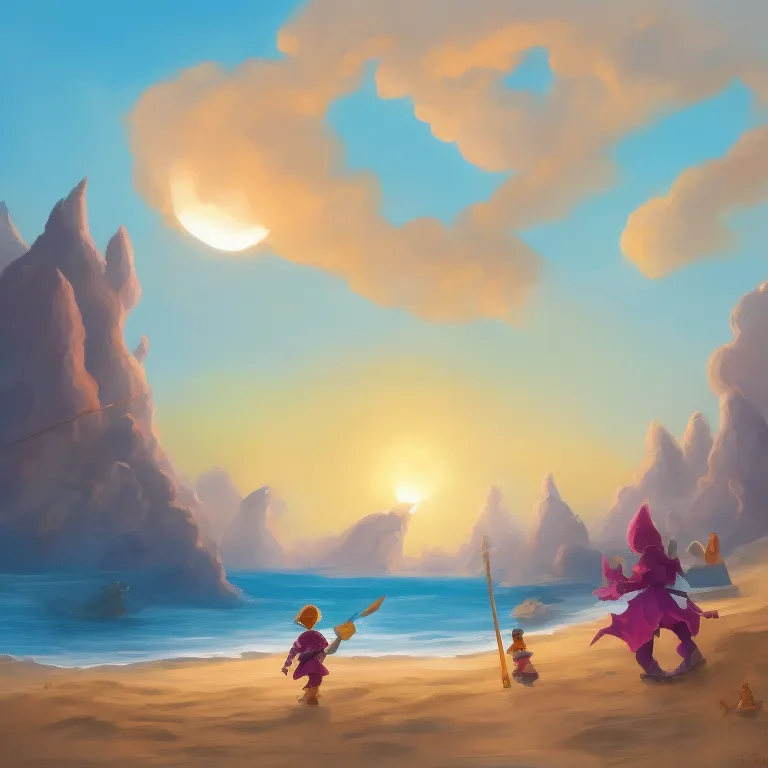 Illustration: The Children Finish Their Shared Sandcastle
