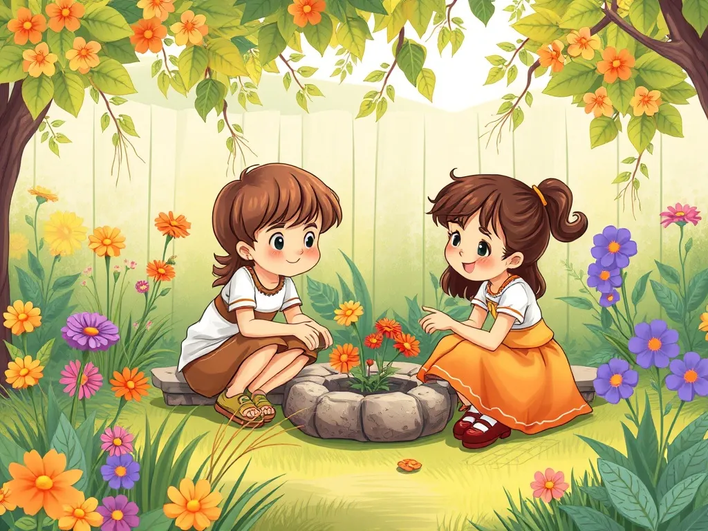 The Scent of Friendship - Friends playing together in garden