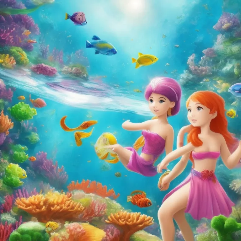 Illustration: Friends at the Secret Mermaid Cove