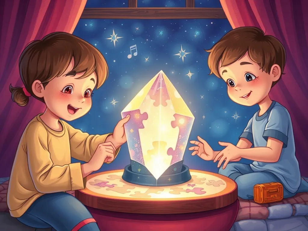 The Seven Chambers of Echo Cave - Children solving musical crystal puzzle with glowing light