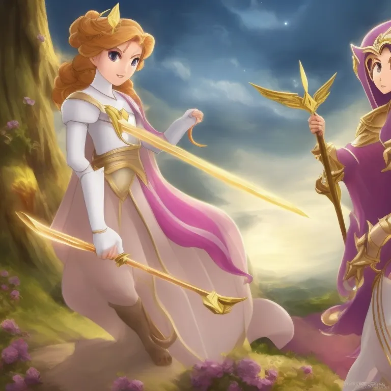 The princess meeting helpful animals and fairies
