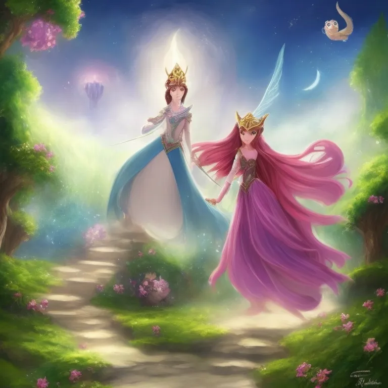 The princess solving riddles with the help of the owl