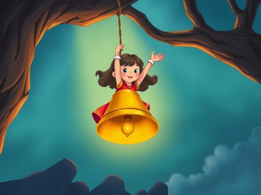 The Silver Bell and the Unchanging Heart - Mira reaching carefully for the Silver Bell in a willow circle