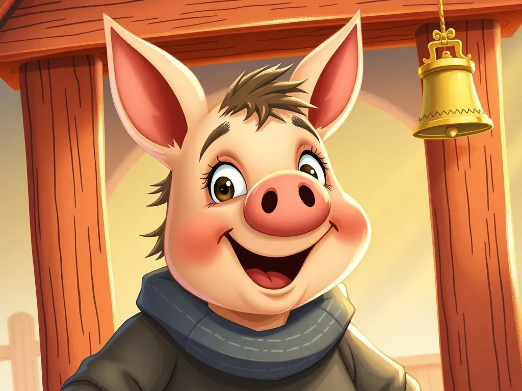 The Silver Bell of Willowbrook - Pip's triumphant face as the bell rings