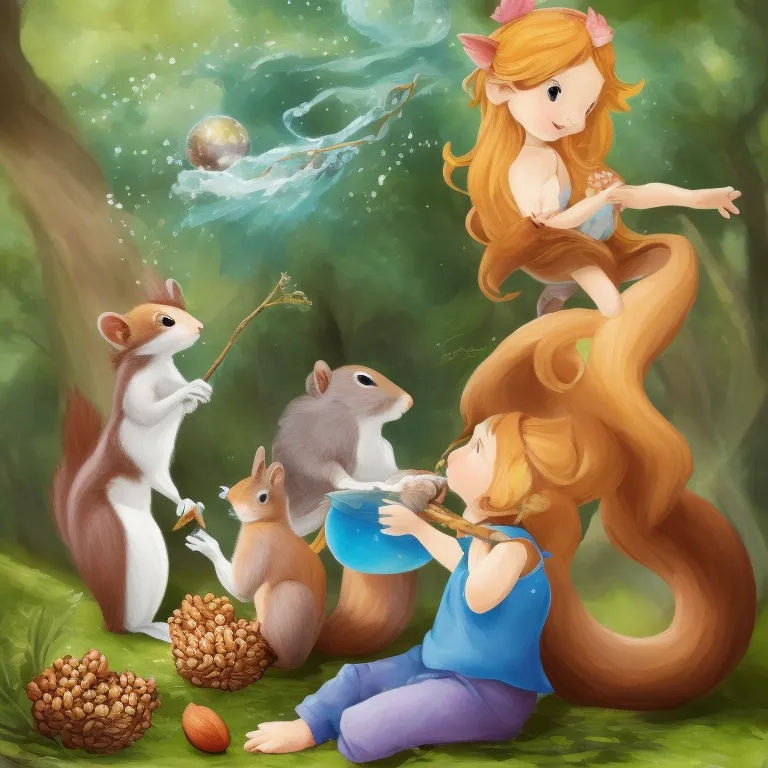 Illustration: The Squirrel Family Builds Together