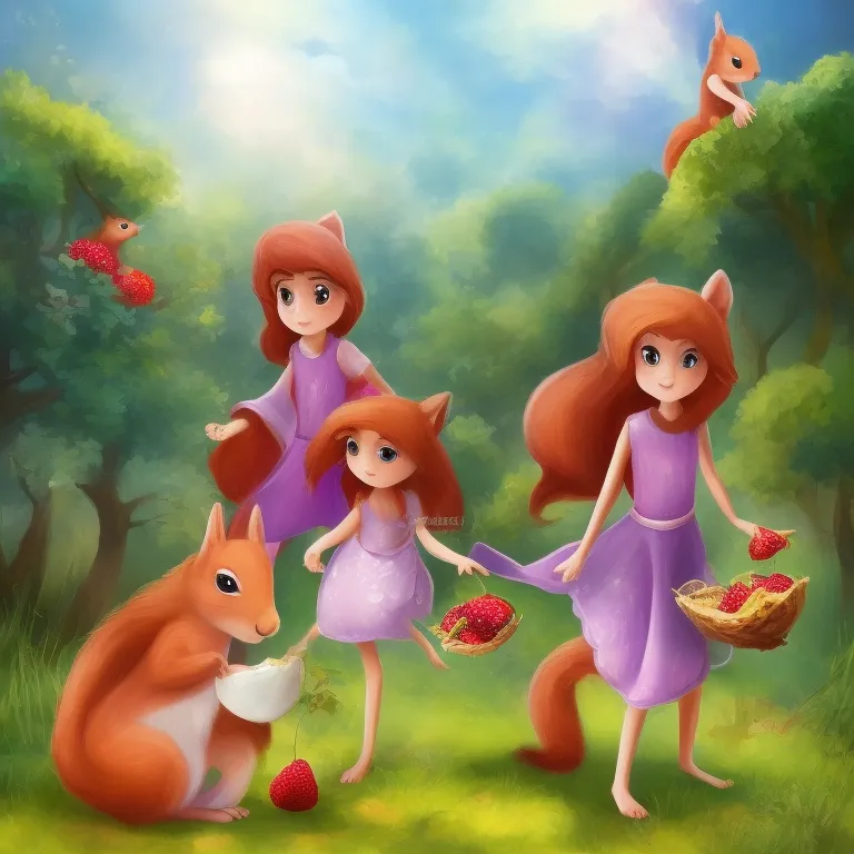 Illustration: The Squirrel Family Builds Their New Home