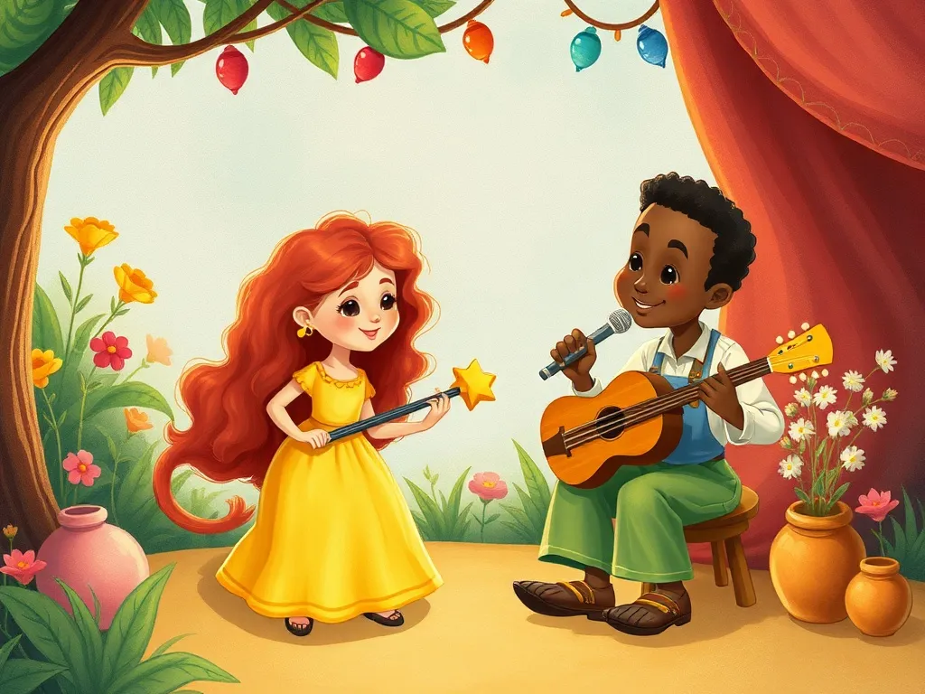 The Symphony of Colors - Mia and Jazz making their first tentative attempt to combine art and song