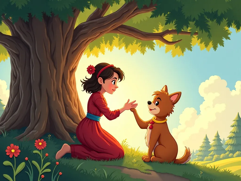 The Tiny Guardian of the Great Oak - Scene 3 illustration