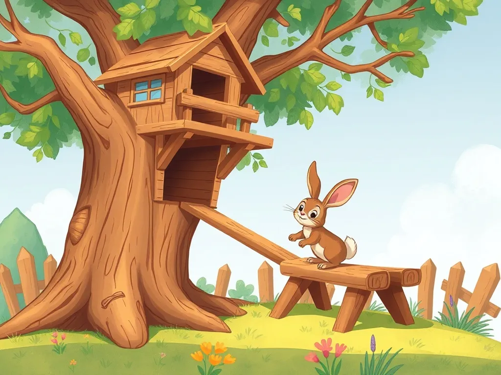 The Treehouse Explorer's Heart - Buddy helping rabbit use new treehouse ramp