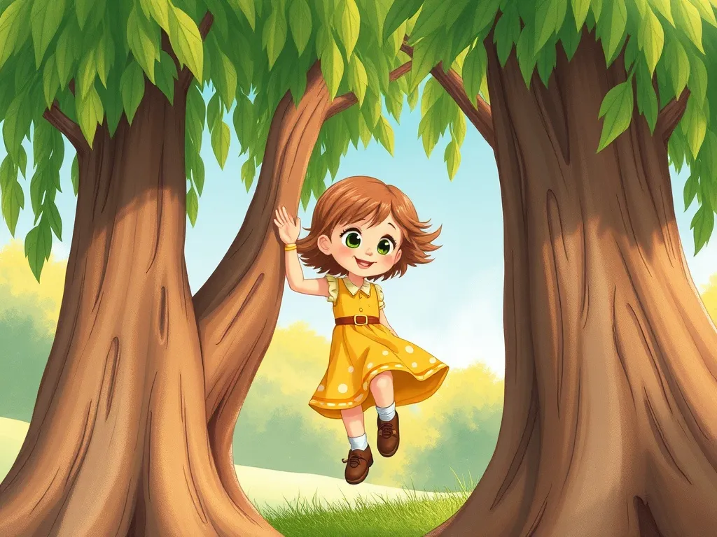 The Valley of Twin Dreams - Lucy confidently climbing between twin willows