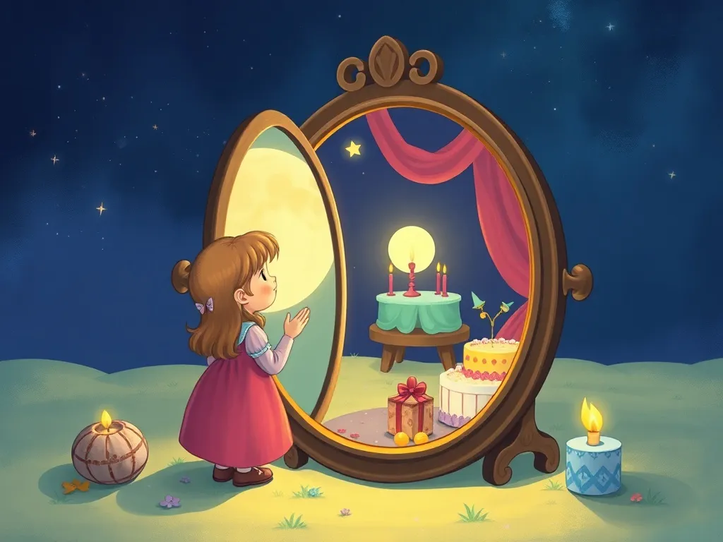 The Welcoming Cloud Castle - Celeste viewing Moon's party preparations in magic mirror
