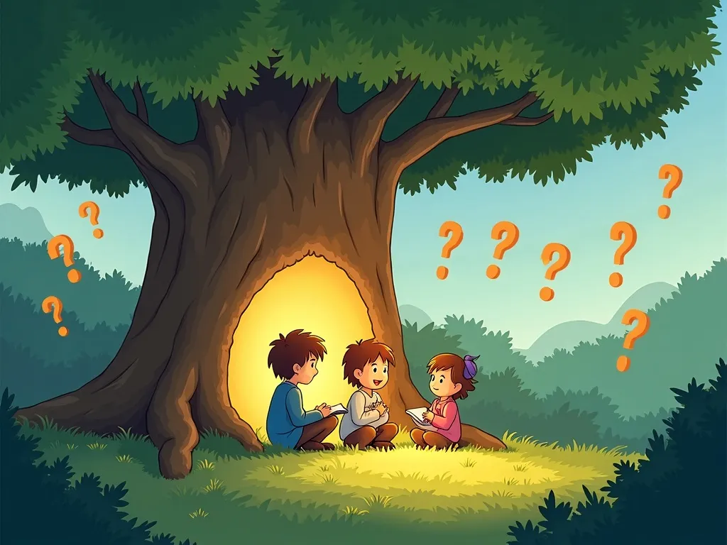 The Whispering Woods' Secret Question - Scene 7 illustration