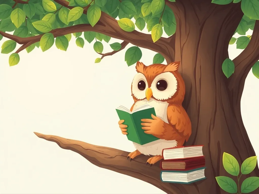 The Wise Owl's Moonlit Library