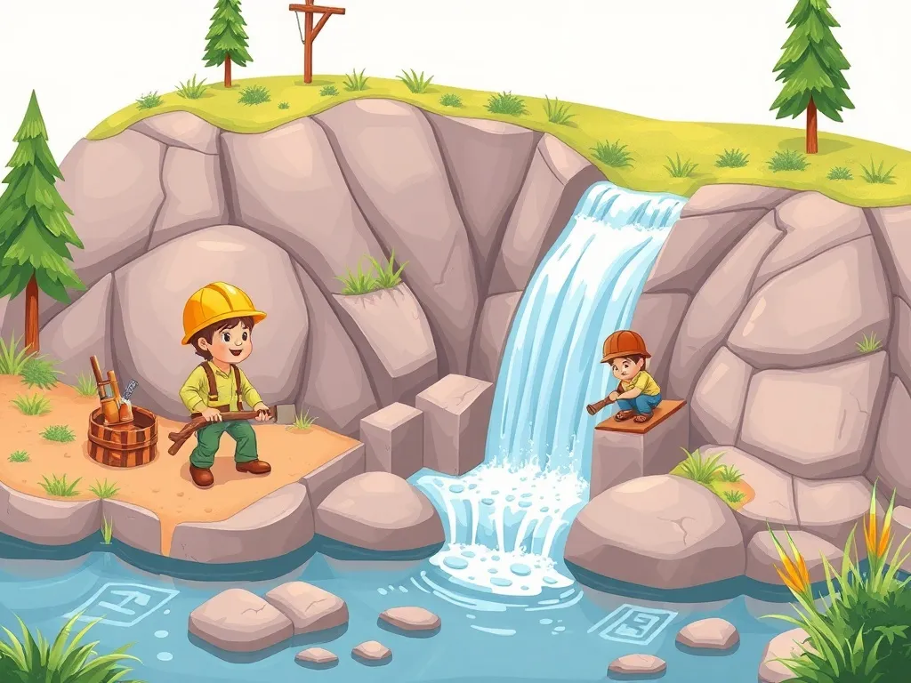 The Wise Wings of Willow Park - Builder and friends working on new dam design