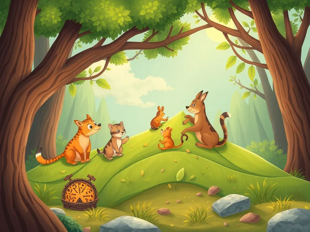 Thumper's Three Lessons of Friendship - Animals working together building leaf mountain