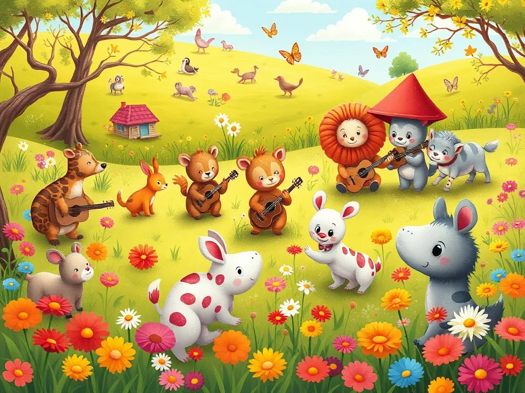 Tumble's Question Garden - Colorful meadow filled with musical animals performing