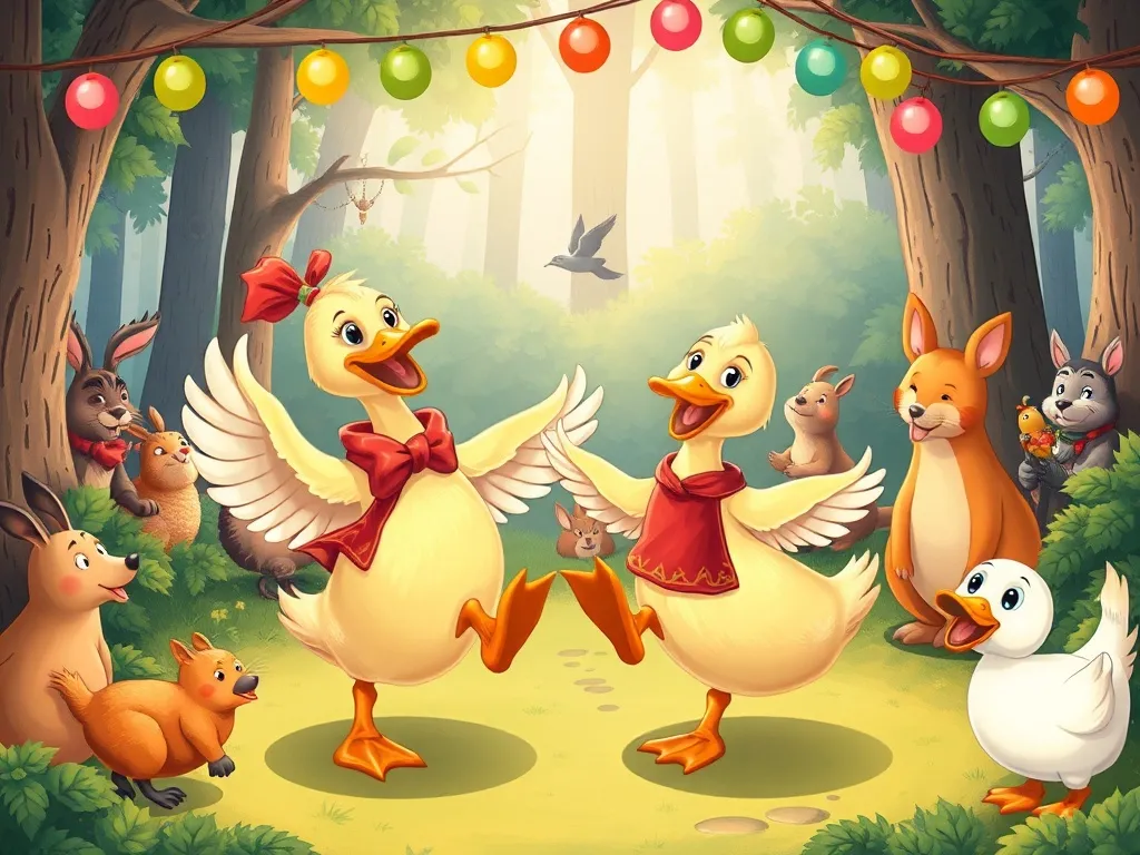 Waddles and the Forest Friend - Duck dancing at forest festival with animals