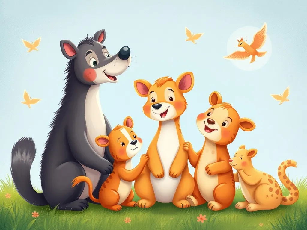 Whiskers and the Garden Shadow - Various animal friends playing together